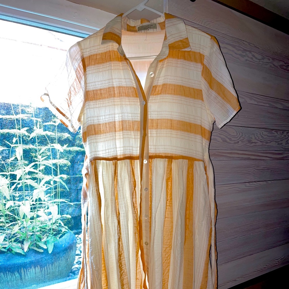 Polygram dress midi cream/mustard
